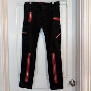 Tripp NYC Black and Red Zipper Jeans Size 28